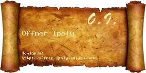Offner Ipoly névjegykártya